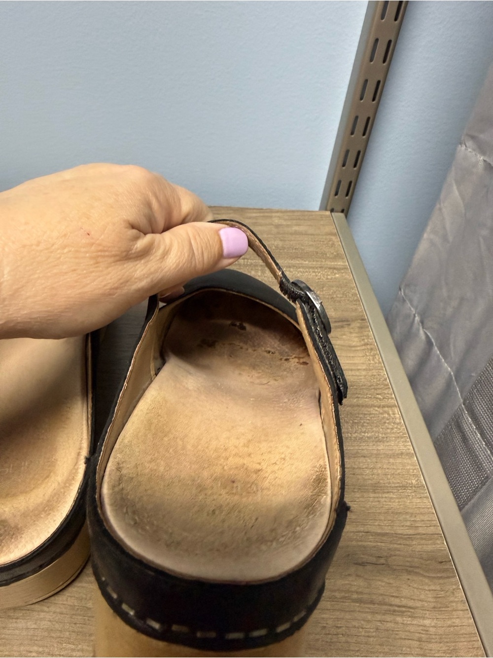 Dansko Black Mary Jane Clogs with Wood-Look Platform - Picture 8 of 10